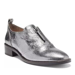 Louise et Cie Fadi Shoes WMNS US 6 Silver Metallic Leather Statement Zip Oxford